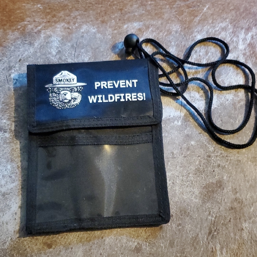 Smokey Bear Black Neck Wallet